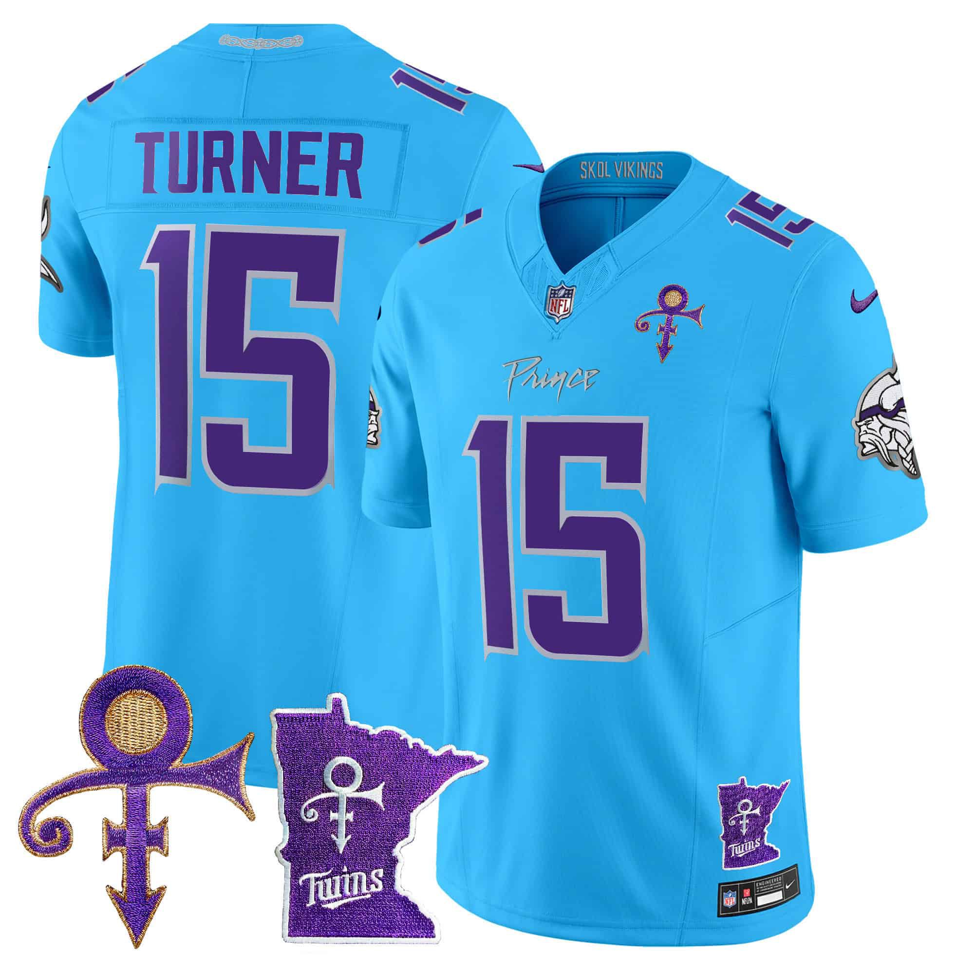 Men Minnesota Vikings #15 Turner Light Blue 2024 Nike Prince Vapor Limited NFL Jersey->indianapolis colts->NFL Jersey